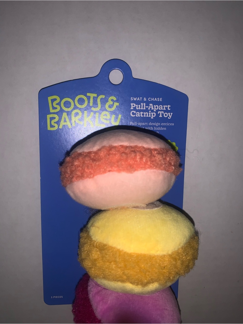Boots & Barkley Plush pet Toy Trio - Peach, Yellow, Pink & Magenta - Picture 2 of 2